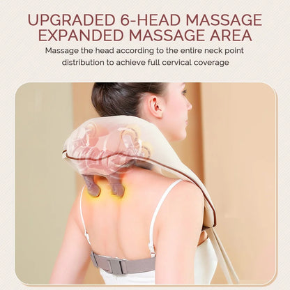 Wireless Neck and Shoulder Kneading Massage Pillow: Electric Cervical Back Massager - Relaxing Muscle Massage Shawl for Neck and Back Relief