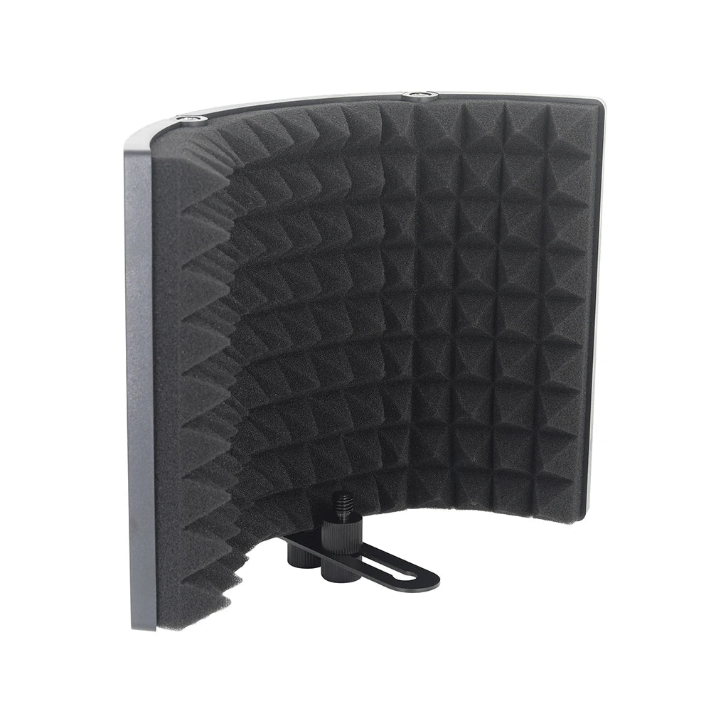 Foldable Microphone Isolation Hood: Triple Sound Isolation Shield for Microphone Recording Equipment