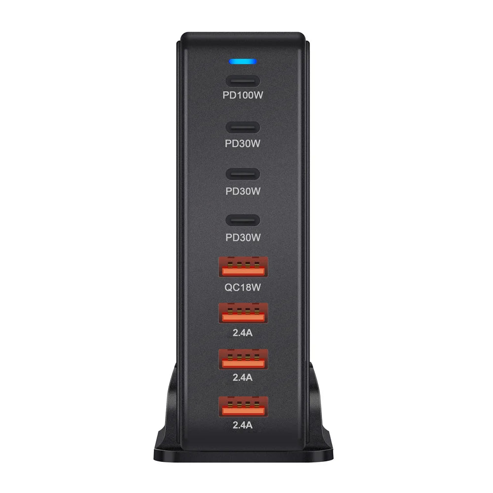 240W Desktop GaN Charger: 8-Port USB Type C PD Charger - Fast Charge 3.0 for Mobile Devices