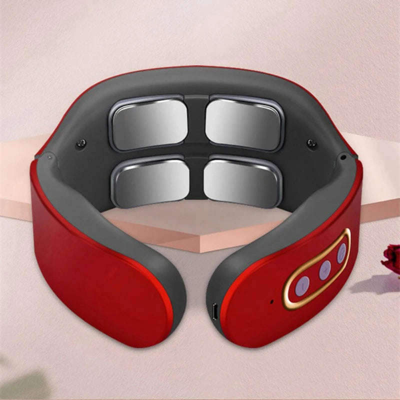 Electric Neck and Shoulder Pulse Massager - 6 Modes, 9 Levels Adjustable Heat - Relax Cervical Vertebra, Relieve Pain - Kneading Machine for Pain Relief