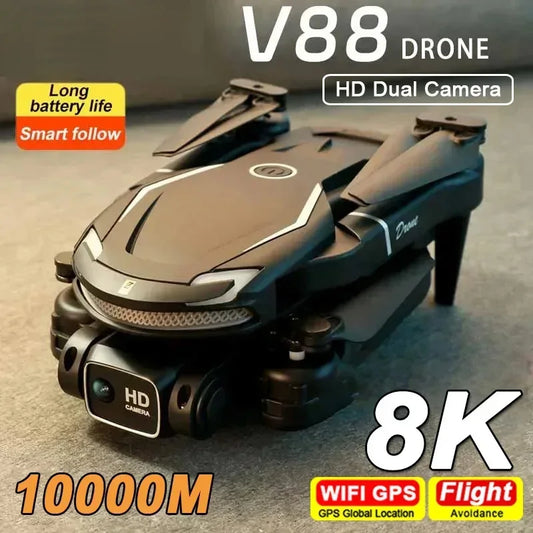 Mini V88 Drone – 8K HD Aerial Photography, 5G GPS, Remote Control, Dual Camera Quadcopter UAV