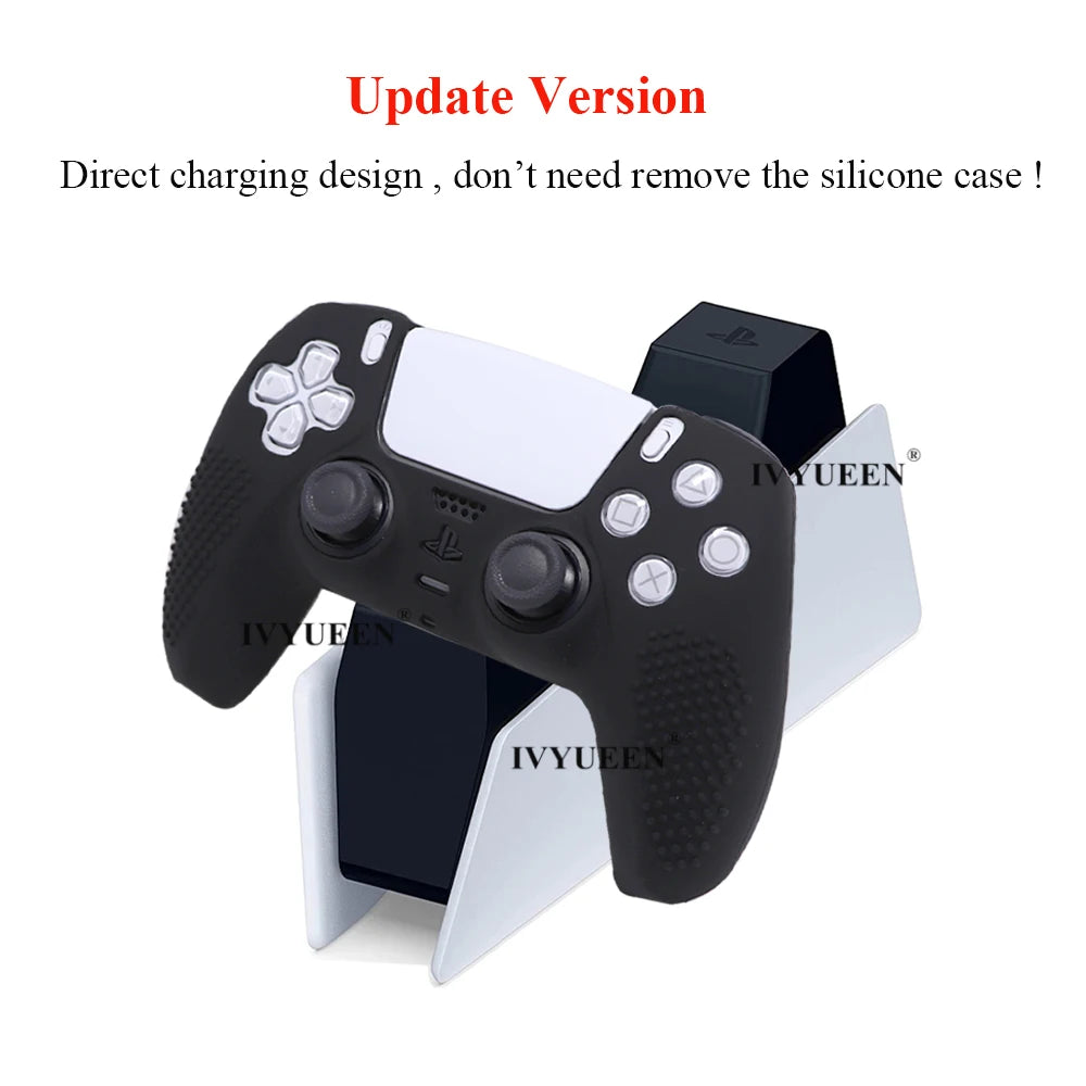 IVYUEEN Studded Silicone Protective Cover for PlayStation 5 DualSense Controller - Gamepad Case with Thumbstick Grips