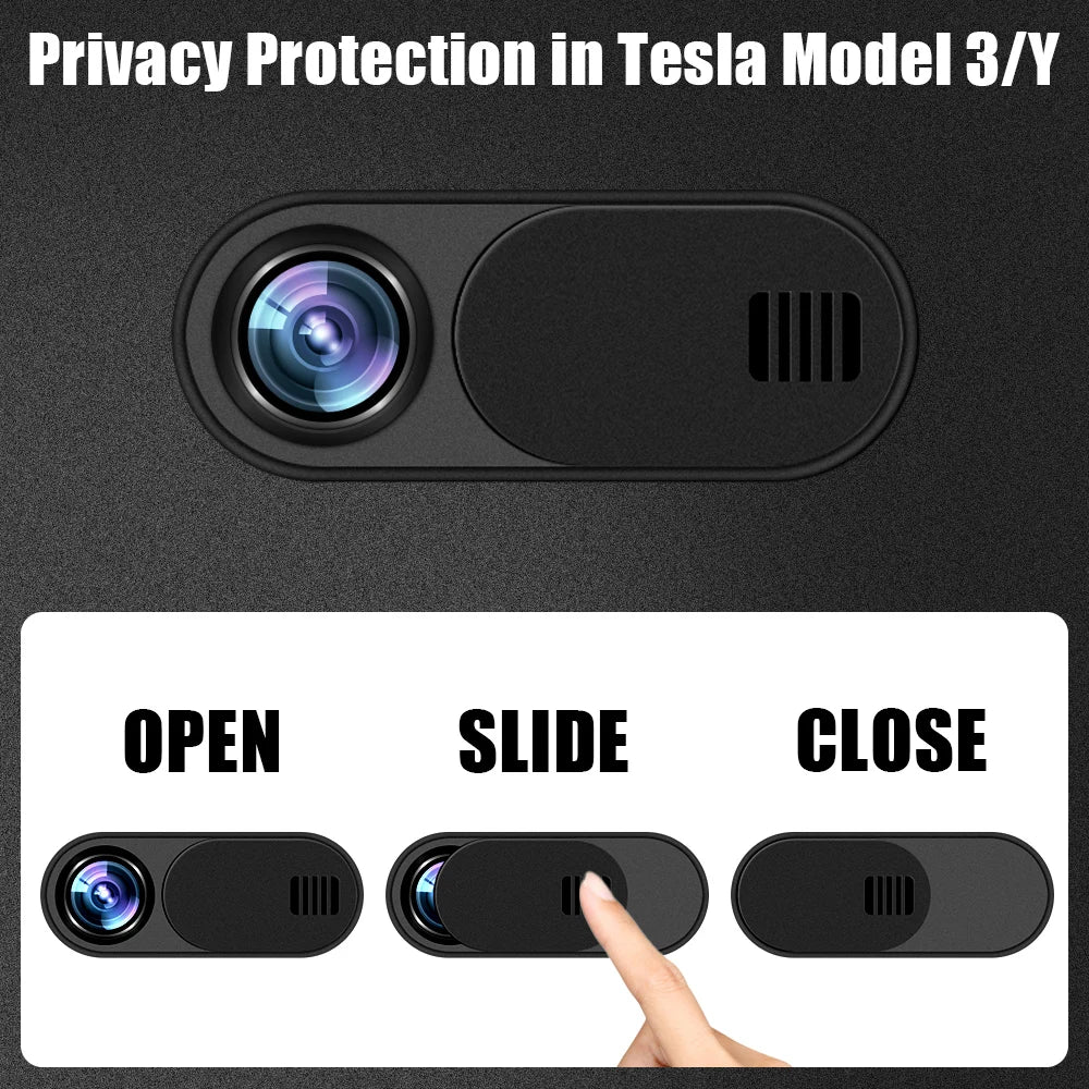 Lens Covers for Tesla Model 3/Y: Slide-to-Close/Open Webcam Blocker Camera Cover - Privacy Protector Car Accessories (1/5/10 Pcs)