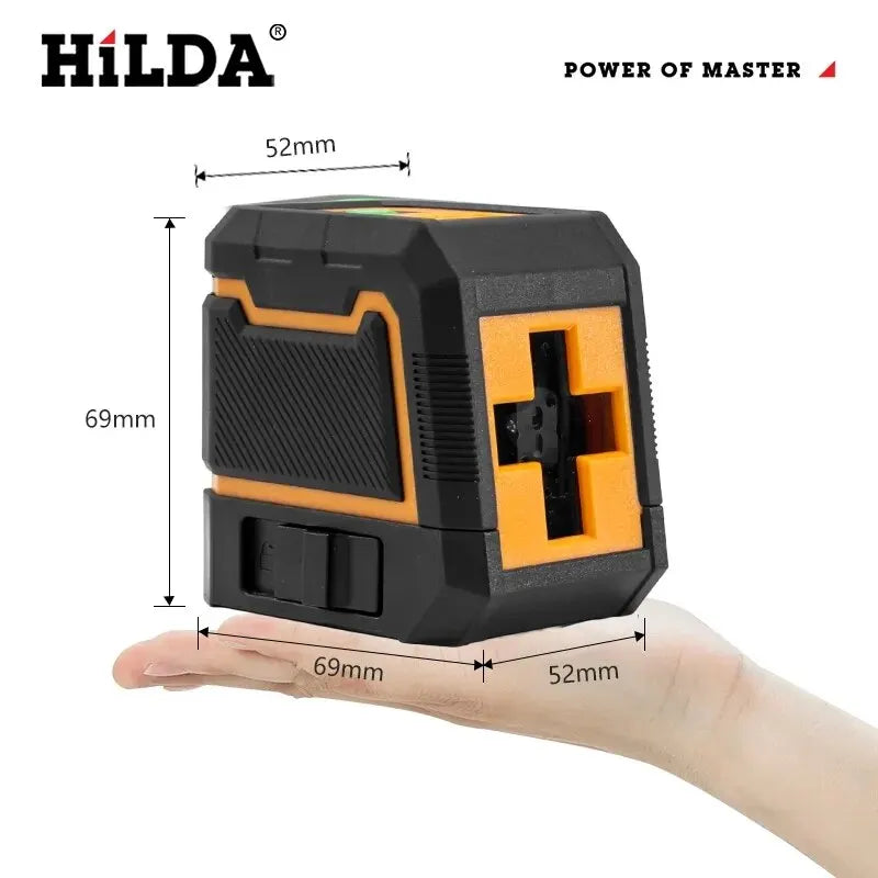 HILDA 2 Lines Self-Leveling Laser Level - Horizontal and Vertical Cross, Super Powerful Green Laser Beam Line