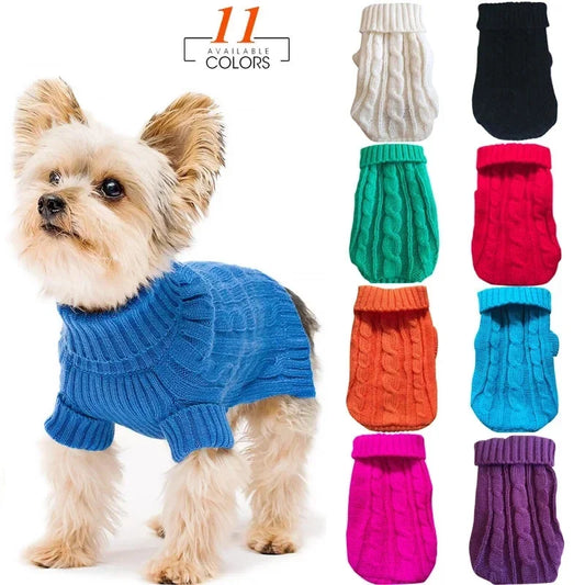 Dog Winter Clothes - Knitted Pet Sweater for Small to Medium Dogs, Chihuahua and Yorkshire Puppy Sweater, Ropa Perro