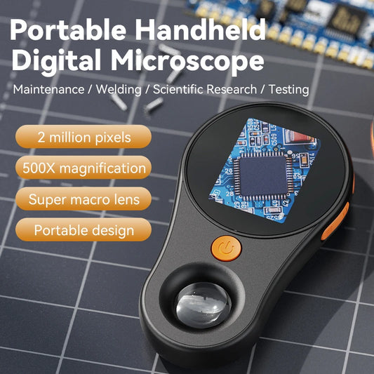 500X Digital Handheld Microscope – Magnifier with Light for Electronics, Coins, Jewelry, and Watch Repair