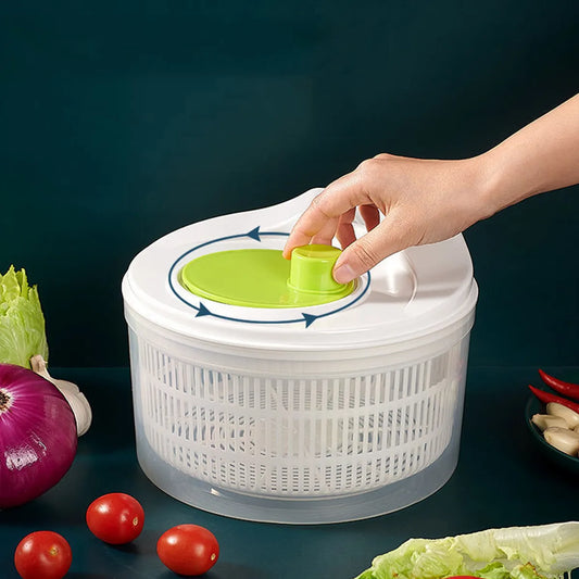 Creative Manual Vegetable Dehydrator and Salad Spinner: Hand Crank Kitchen Gadget for Efficient Fruit and Vegetable Drying