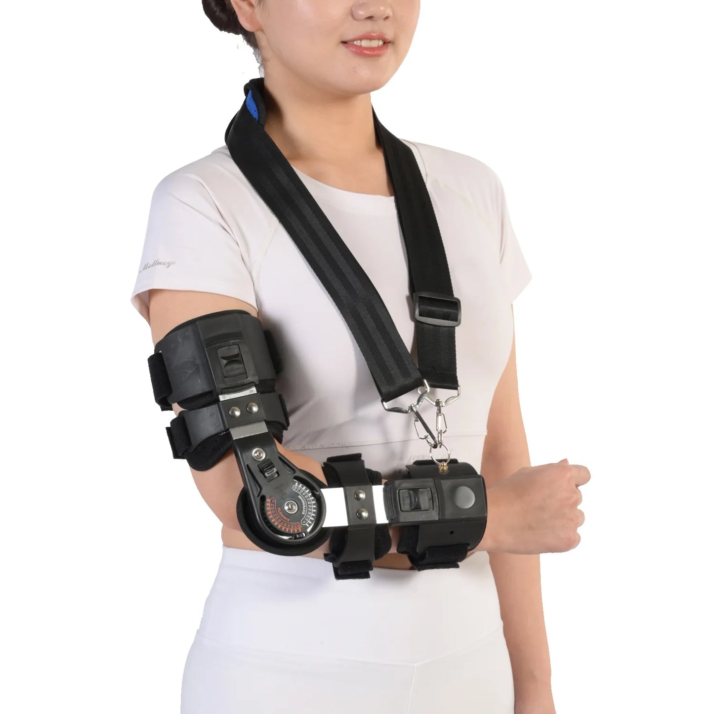 Elbow Joint Fixation Brace - ROM Hinged Shoulder Arm Sling - Forearm Braces Support Splint Orthosis with Band Pad Belt | Unisex