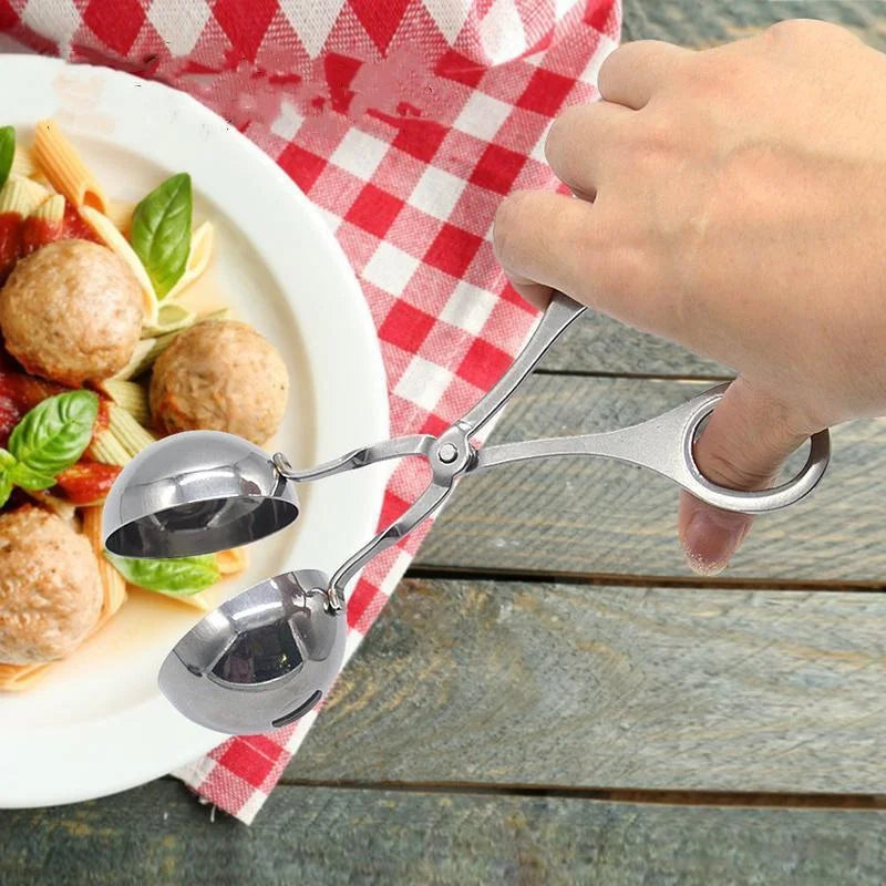 Stainless Steel Meat Ball Maker Tool | Round Rice Ball Shaper Spoon | Non-Stick Meatball Making Mold | Kitchen Gadget