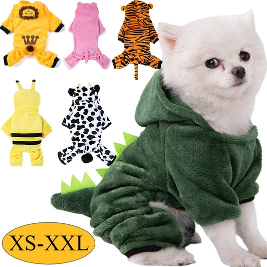 Soft Warm Fleece Dog Jumpsuits - Pet Clothing for Small Dogs, Puppies, and Cats, Perfect for Chihuahuas and Yorkshires