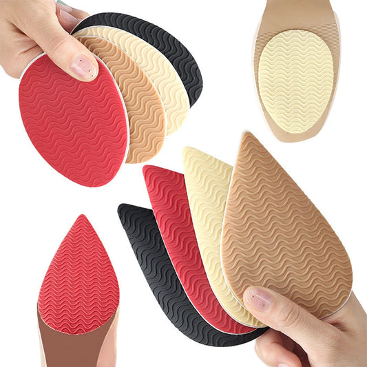 Rubber Shoe Sole Protector - Wear-Resistant Non-Slip Forefoot Mat, Self-Adhesive High Heel Cushion Pads