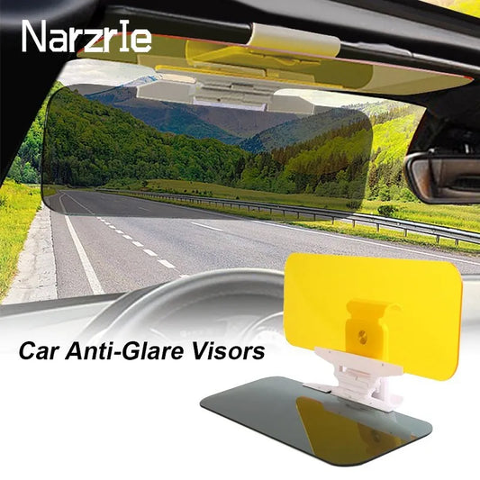 HD Anti-Sunlight Car Sun Visor: Day/Night Vision Driving Mirror, UV Fold Flip Down, Clear View Interior Mirrors - Reduce Dazzling Glare