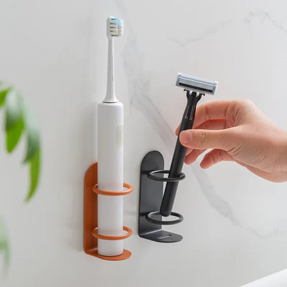 Wall-Mounted Toothbrush Holder: Toothpaste and Shaver Dispenser Squeezer - Bathroom Accessories Organizer