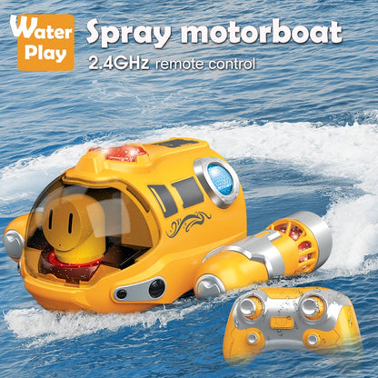 2.4GHz Waterproof RC Motorboat – Remote Control Steamboat for Swimming Pools & Bath Time, Ideal Gift for Kids