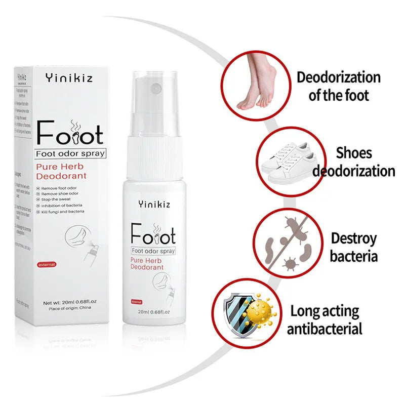 Foot Odor Deodorant Spray: Odor Removal Serum for Footwear, Socks - Anti-Itch, Anti-Sweat Powder Foot Care Solution