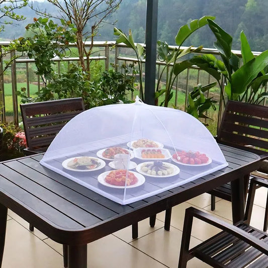 Pop 'n Protect: Foldable Mesh Food Cover for Bug-Free Dining!