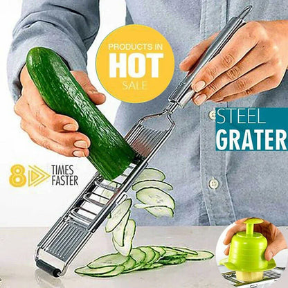 Stainless Steel Shredder Cutter Grater | Portable Manual Vegetable Slicer | Easy-to-Clean Multi-Purpose Kitchen Tool