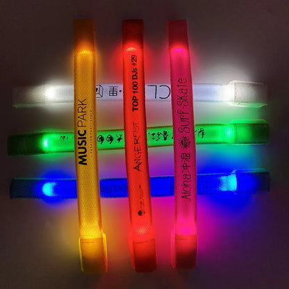 LED Luminous Bracelet - Velcro LED Luminous Sports Wrist Strap for Concerts, Parties, and Bars - Party Supplies