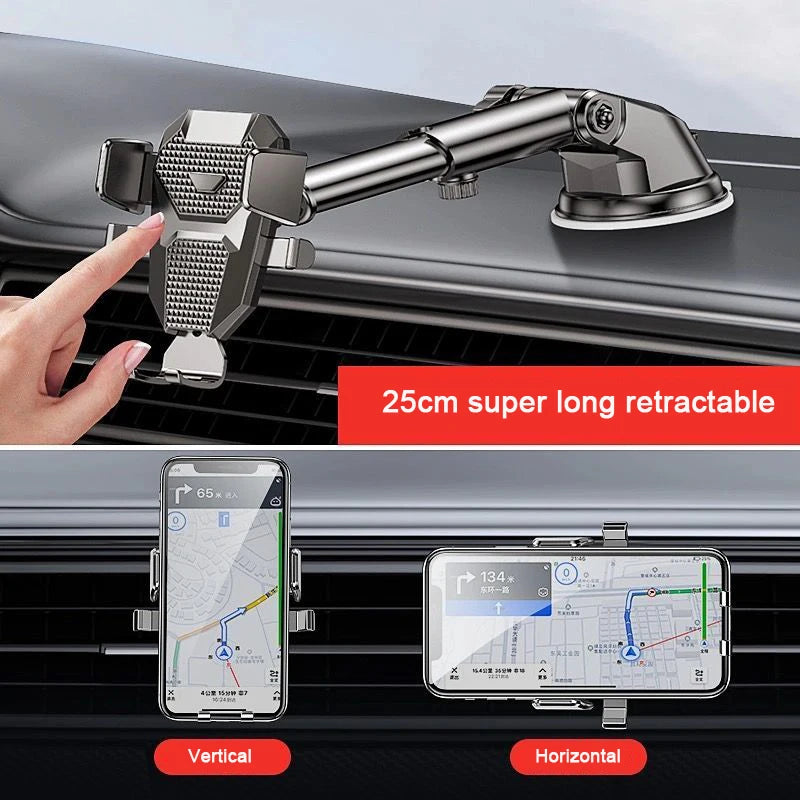 Universal 360° Car Phone Holder: Suction Cup Mount for 4.0-7 Inch Smartphones