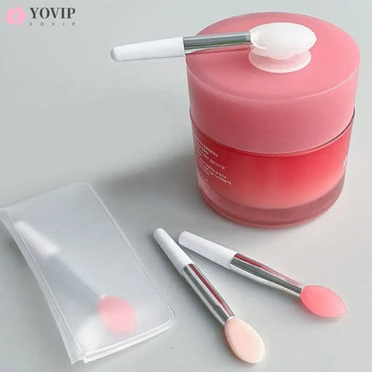 Silicone Lip Balm Brush with Sucker Dust Cover: Cosmetic Makeup Tool for Lip Masks, Lipstick Application - Includes Storage Box - 1 Piece