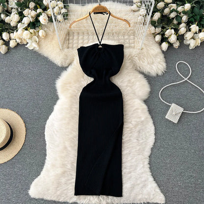 YuooMuoo Chic Fashion Sexy Split Knitted Summer Dress: Women's Slim Elastic Bodycon Party Dress - Streetwear Outfits