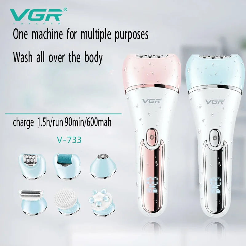 VGR Electric Women Epilator: Leg, Body, Lip, Chin, and Bikini Hair Removal - Lady Facial Hair Remover and Depilatory Trimmer