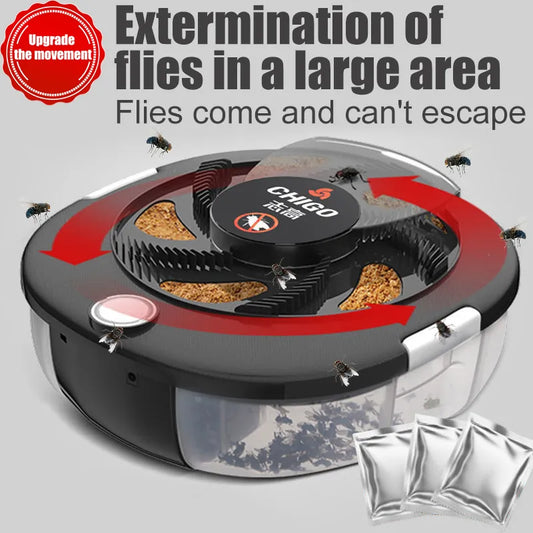 Electric USB Fly Trap - Automatic Indoor/Outdoor Flycatcher with Bait for Home and Garden Pest Control