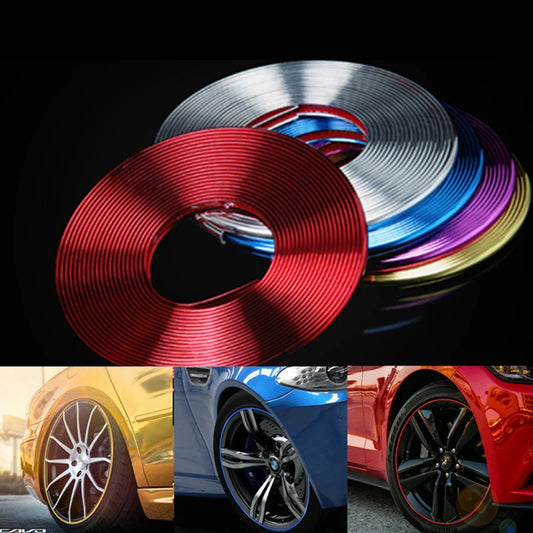 8M Car Stickers: Vehicle Color Wheel Edge Rims Protectors - Decor Strip & Tire Guard Line for Rubber Moulding Trim & Protection