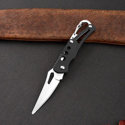 EDC Small Folding Knife - Stainless Steel Sharp Portable Multi-Functional Key Knife for Outdoor Camping and Self-Defense