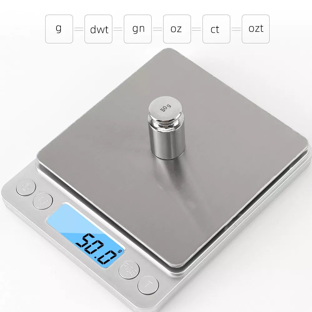 Digital Kitchen Scale Precision Scales - 3Kg/500G Capacity, 0.01g Accuracy, Jewelry Weighing for Food Diet, LCD Electronic Measuring Balance