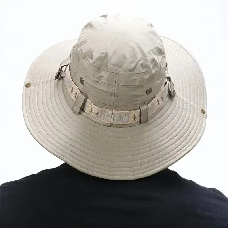 Summer Men's Bucket Hat | UV Protection Wide Brim | Mesh Fisherman Hat for Beach, Safari, and Hiking | Sunscreen Panama Cap