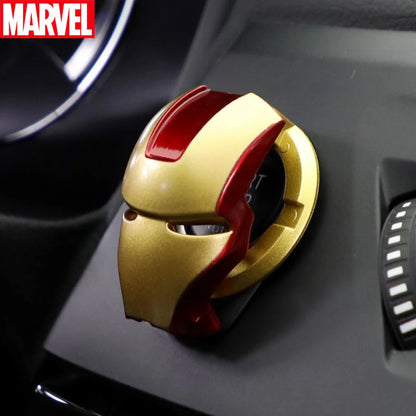 Anime Captain America Iron Man Car Engine Ignition Start Switch Button Protective Cover Sticker - Marvel Car Trim Accessory