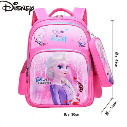 Disney Frozen Elsa and Anna Cartoon Schoolbag – Girls' Backpack for Primary School – Children's Mochila Schoolbag