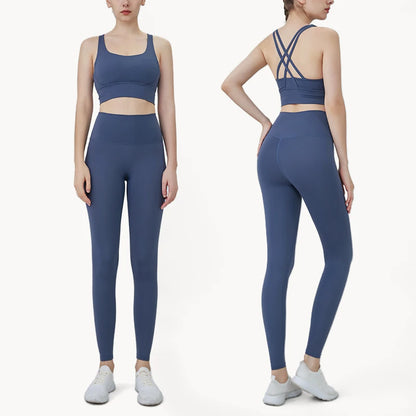 2024 Women's 2 Piece Yoga Tracksuit - Quick Dry Breathable Fitness Set with Sports Bra and Leggings