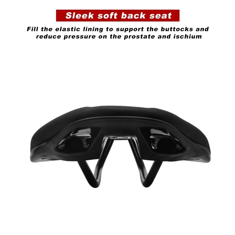 Men's Bicycle Saddle Seat: Skid-Proof Road MTB Cushion with Steel Rails, Soft PU Leather - Ideal for Mountain and Road Cycling