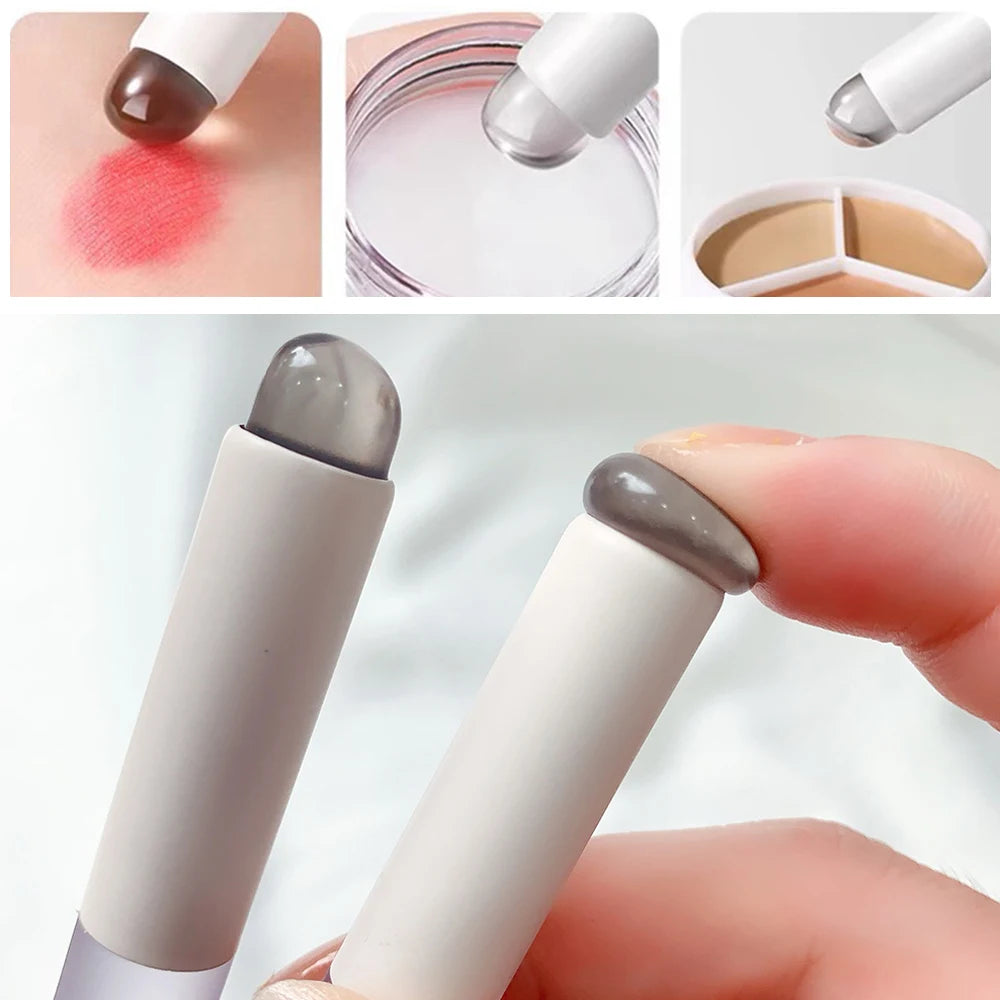 Q Soft Silicone Lip Brush with Dust Proof Cover: Round Head Lipstick Applicator - Multi-Use Eyeshadow Cosmetic Tool