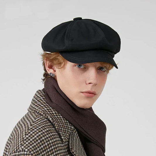 Fashion Beret Hat for Men and Women - Spring Summer Versatile Classic Casquette, Retro Octagonal Painter Sun-Cap for Teens