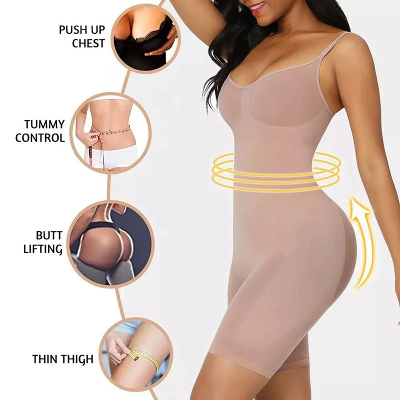 Seamless Women's Bodysuit: Push Up Corset Waist Trainer Trimmer Butt Lifter Body Shaper - Slimming Shapewear with Tummy Control