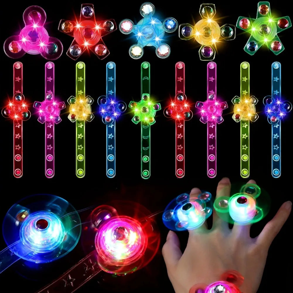 12 Pcs LED Luminous Fidget Spinner Bracelets - Kids Party Favor, Gift Bag Filler and  Carnival Return Gifts