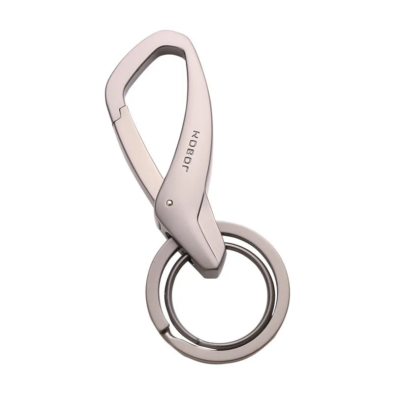 High Quality Zinc Alloy Keychain - Simplicity Waist Hanging Double Ring Metal Key Chain for Men and Women