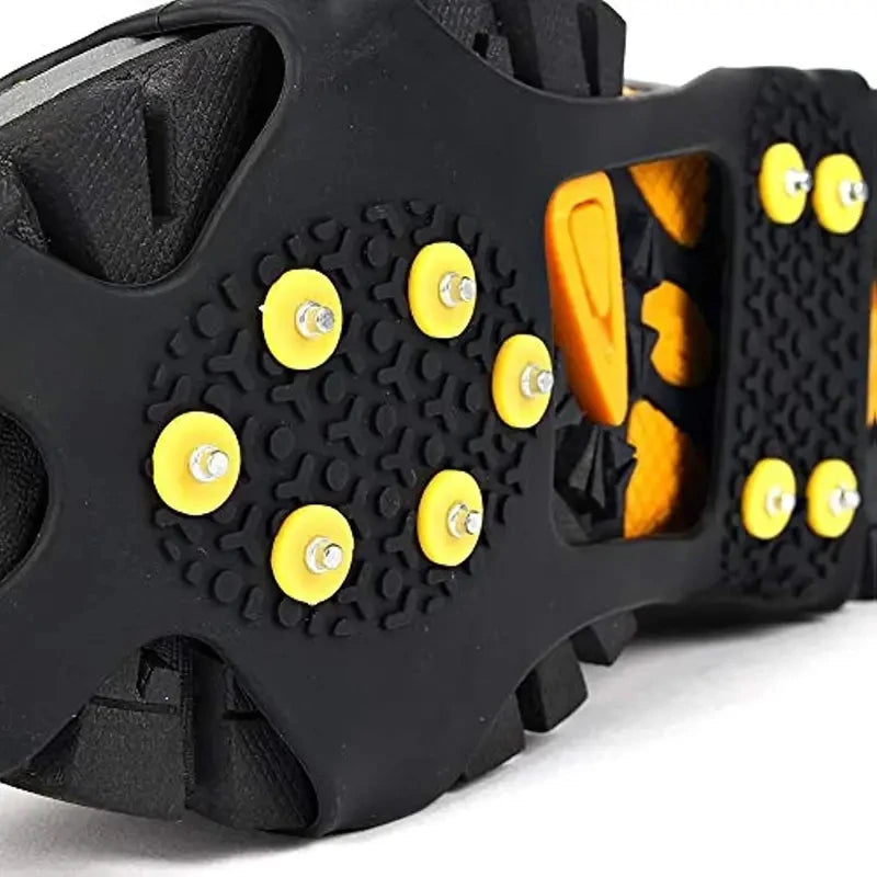 10 Steel Studs Crampons – Anti-Slip Rubber Traction Cleats for Ice and Snow, Perfect for Hiking, Walking, Climbing, and Jogging