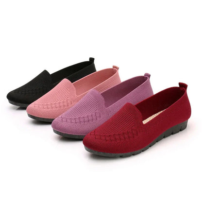 Breathable Mesh Slip-On Sneakers: Women's Casual Flat Shoes - Lightweight, Comfortable Ladies Loafers, Socks Style, Zapatillas Mujer