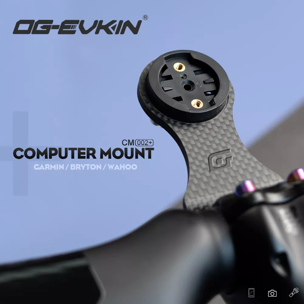 OG-EVKIN CM-02+ Carbon Bike Stem Extension | Computer Mount Code Table Rack for GPS/Bike Computer/Camera/Light | Bicycle Accessories