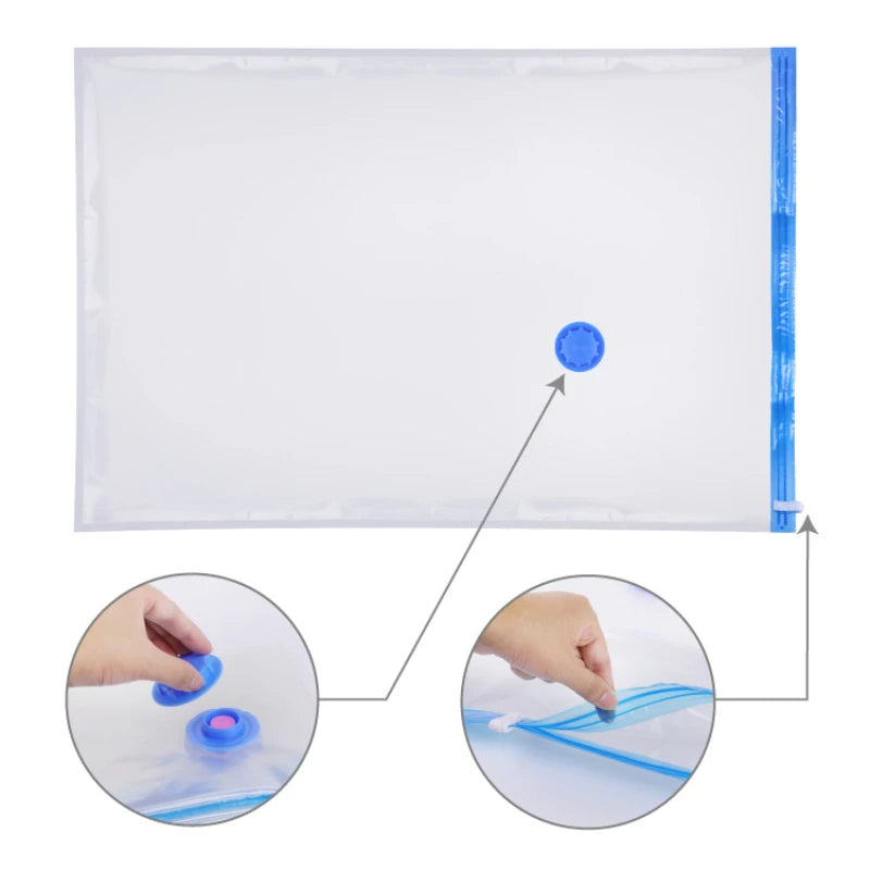 Convenient Vacuum Storage Bags: Waterproof Compression Sacks for Quilts & Clothes - Space-Saving Organizer for Travel & Home