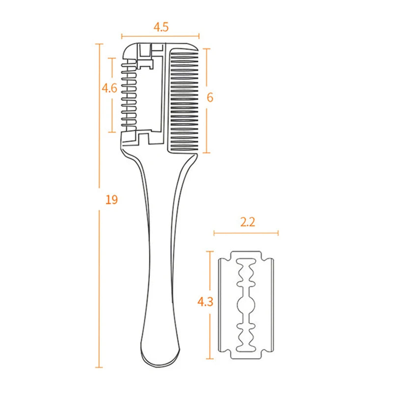 Hair Cutting Comb with Razor Blades – Thinning and Trimming Tool for Barbershop and Salon Styling