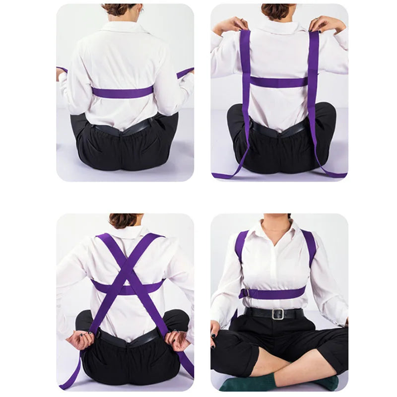 183cm x 3.8cm Cotton Yoga Strap - Adjustable Woven Exercise Belt with D-Ring Buckle for Stretching, Pilates and Fitness