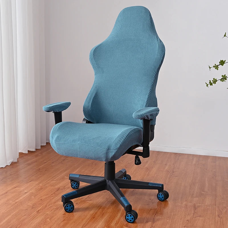 Soft Polar Fleece Gaming Chair Cover: Elastic Armchair Slipcover - Stretchy and Rotating Lift Design, Solid Color