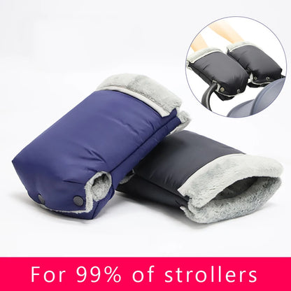 Elevate Your Winter Strolls: 2pcs Waterproof Stroller Gloves - Keep Hands Warm & Dry, Essential Pram Accessory for Cold Weather - Baby Stroller Mitten Hand Muff