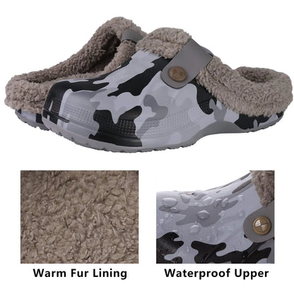 Shevalues Plush Fur Clogs Slippers - Soft Furry Winter Shoes for Men and Women | Waterproof Indoor Home and Garden Footwear