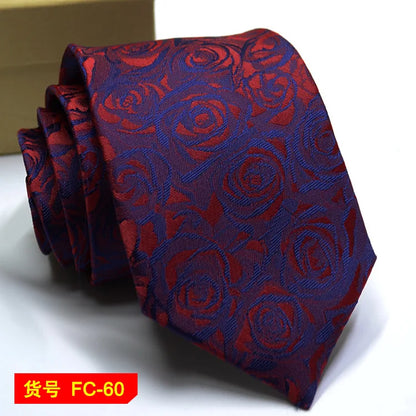 Men's Ties in 67 Styles - Solid, Stripe, and Floral Jacquard Neckties, 7-8cm Wide - Perfect for Daily Wear, Weddings and Gifts